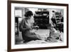 Jackie Kennedy, Wife of Sen, Cutting Out Newspaper Clippings Next to Open Scrapbook-Alfred Eisenstaedt-Framed Photographic Print