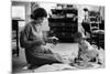 Jackie Kennedy, Wife of Sen, Cutting Out Newspaper Clippings Next to Open Scrapbook-Alfred Eisenstaedt-Mounted Photographic Print