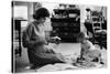 Jackie Kennedy, Wife of Sen, Cutting Out Newspaper Clippings Next to Open Scrapbook-Alfred Eisenstaedt-Stretched Canvas