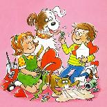 The Red and White Box - Jack & Jill-Jackie Lacy-Stretched Canvas