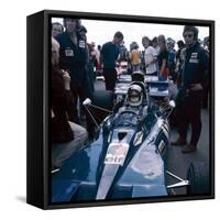 Jackie Stewart at the Wheel of a Racing Car, Driving for Tyrrell, C1971-C1973-null-Framed Stretched Canvas