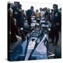 Jackie Stewart at the Wheel of a Racing Car, Driving for Tyrrell, C1971-C1973-null-Stretched Canvas