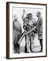 Jackie Stewart, Celebrating Victory at the Dutch Grand Prix, Zandvoort, 1968-null-Framed Photographic Print