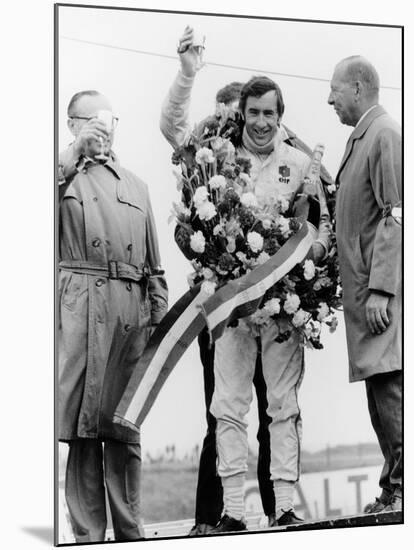 Jackie Stewart, Celebrating Victory at the Dutch Grand Prix, Zandvoort, 1968-null-Mounted Photographic Print