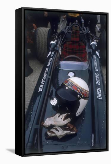 Jackie Stewart's Racing Helmet and Gloves, British Grand Prix, 1967-null-Framed Stretched Canvas