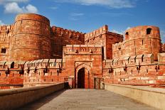 Tourists at Entrance to Agra Fort, Agra, Uttar Pradesh, India-jackmicro-Stretched Canvas