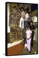 Jackson Five Michael, Marlon, Tito, Jermaine, Jackie and Parents Mr. and Mrs. Joseph Jackson-John Olson-Framed Stretched Canvas