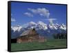 Jackson Hole Homestead and Grand Teton Range, Grand Teton National Park, Wyoming, USA-Jamie & Judy Wild-Framed Stretched Canvas