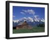 Jackson Hole Homestead and Grand Teton Range, Grand Teton National Park, Wyoming, USA-Jamie & Judy Wild-Framed Premium Photographic Print