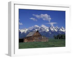 Jackson Hole Homestead and Grand Teton Range, Grand Teton National Park, Wyoming, USA-Jamie & Judy Wild-Framed Premium Photographic Print