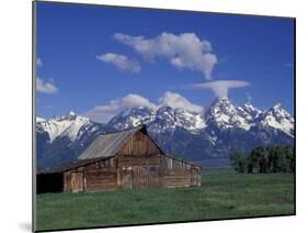 Jackson Hole Homestead and Grand Teton Range, Grand Teton National Park, Wyoming, USA-Jamie & Judy Wild-Mounted Premium Photographic Print