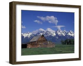 Jackson Hole Homestead and Grand Teton Range, Grand Teton National Park, Wyoming, USA-Jamie & Judy Wild-Framed Photographic Print