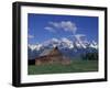 Jackson Hole Homestead and Grand Teton Range, Grand Teton National Park, Wyoming, USA-Jamie & Judy Wild-Framed Photographic Print