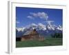 Jackson Hole Homestead and Grand Teton Range, Grand Teton National Park, Wyoming, USA-Jamie & Judy Wild-Framed Photographic Print