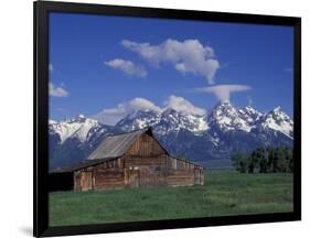 Jackson Hole Homestead and Grand Teton Range, Grand Teton National Park, Wyoming, USA-Jamie & Judy Wild-Framed Photographic Print