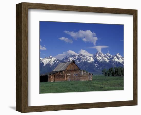 Jackson Hole Homestead and Grand Teton Range, Grand Teton National Park, Wyoming, USA-Jamie & Judy Wild-Framed Photographic Print