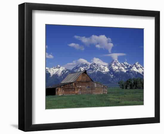 Jackson Hole Homestead and Grand Teton Range, Grand Teton National Park, Wyoming, USA-Jamie & Judy Wild-Framed Photographic Print