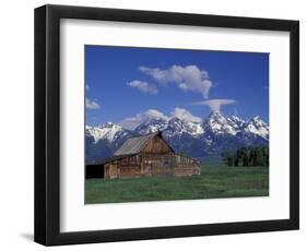 Jackson Hole Homestead and Grand Teton Range, Grand Teton National Park, Wyoming, USA-Jamie & Judy Wild-Framed Photographic Print