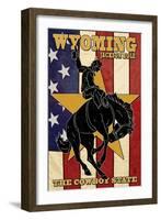 Jackson Hole, Wyoming - Bronco and Star-Lantern Press-Framed Art Print