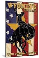 Jackson Hole, Wyoming - Bronco and Star-Lantern Press-Mounted Art Print
