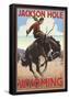 Jackson Hole, Wyoming Bucking Bronco-null-Framed Poster