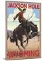 Jackson Hole, Wyoming Bucking Bronco-null-Mounted Poster