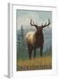 Jackson Hole, Wyoming - Elk-Lantern Press-Framed Art Print