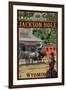 Jackson Hole, Wyoming Stagecoach-Lantern Press-Framed Art Print