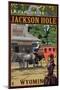 Jackson Hole, Wyoming Stagecoach-Lantern Press-Mounted Art Print