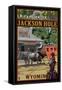 Jackson Hole, Wyoming Stagecoach-Lantern Press-Framed Stretched Canvas