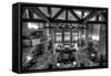 Jackson Lake Lodge Grand Tetons BW-Steve Gadomski-Framed Stretched Canvas