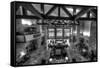 Jackson Lake Lodge Grand Tetons BW-Steve Gadomski-Framed Stretched Canvas