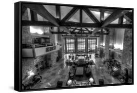 Jackson Lake Lodge Grand Tetons BW-Steve Gadomski-Framed Stretched Canvas