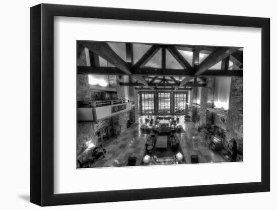 Jackson Lake Lodge Grand Tetons BW-Steve Gadomski-Framed Premium Photographic Print