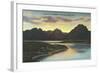 Jackson Lake, Sunset-null-Framed Art Print