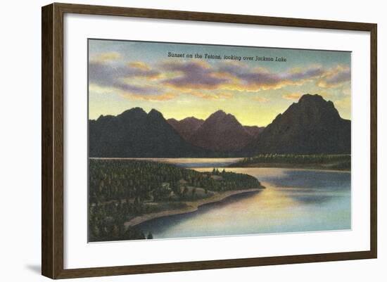 Jackson Lake, Sunset-null-Framed Art Print