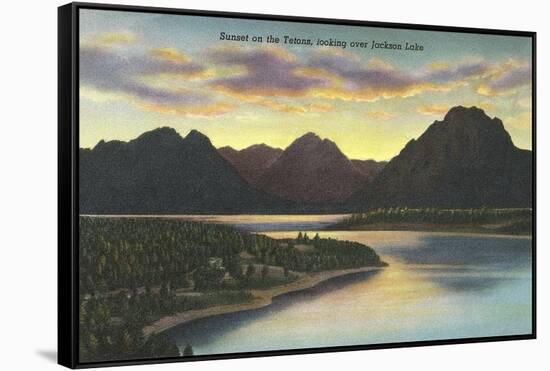 Jackson Lake, Sunset-null-Framed Stretched Canvas