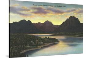 Jackson Lake, Sunset-null-Stretched Canvas