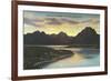 Jackson Lake, Sunset-null-Framed Art Print