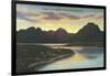 Jackson Lake, Sunset-null-Framed Art Print