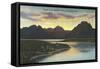 Jackson Lake, Sunset-null-Framed Stretched Canvas