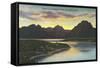 Jackson Lake, Sunset-null-Framed Stretched Canvas