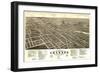 Jackson, Michigan - Panoramic Map-Lantern Press-Framed Art Print