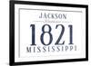 Jackson, Mississippi - Established Date (Blue)-Lantern Press-Framed Art Print