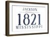 Jackson, Mississippi - Established Date (Blue)-Lantern Press-Framed Art Print