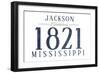 Jackson, Mississippi - Established Date (Blue)-Lantern Press-Framed Art Print