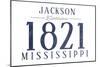 Jackson, Mississippi - Established Date (Blue)-Lantern Press-Mounted Art Print