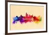 Jackson, Mississippi - Skyline Abstract-Lantern Press-Framed Art Print