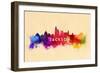 Jackson, Mississippi - Skyline Abstract-Lantern Press-Framed Art Print