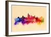 Jackson, Mississippi - Skyline Abstract-Lantern Press-Framed Art Print